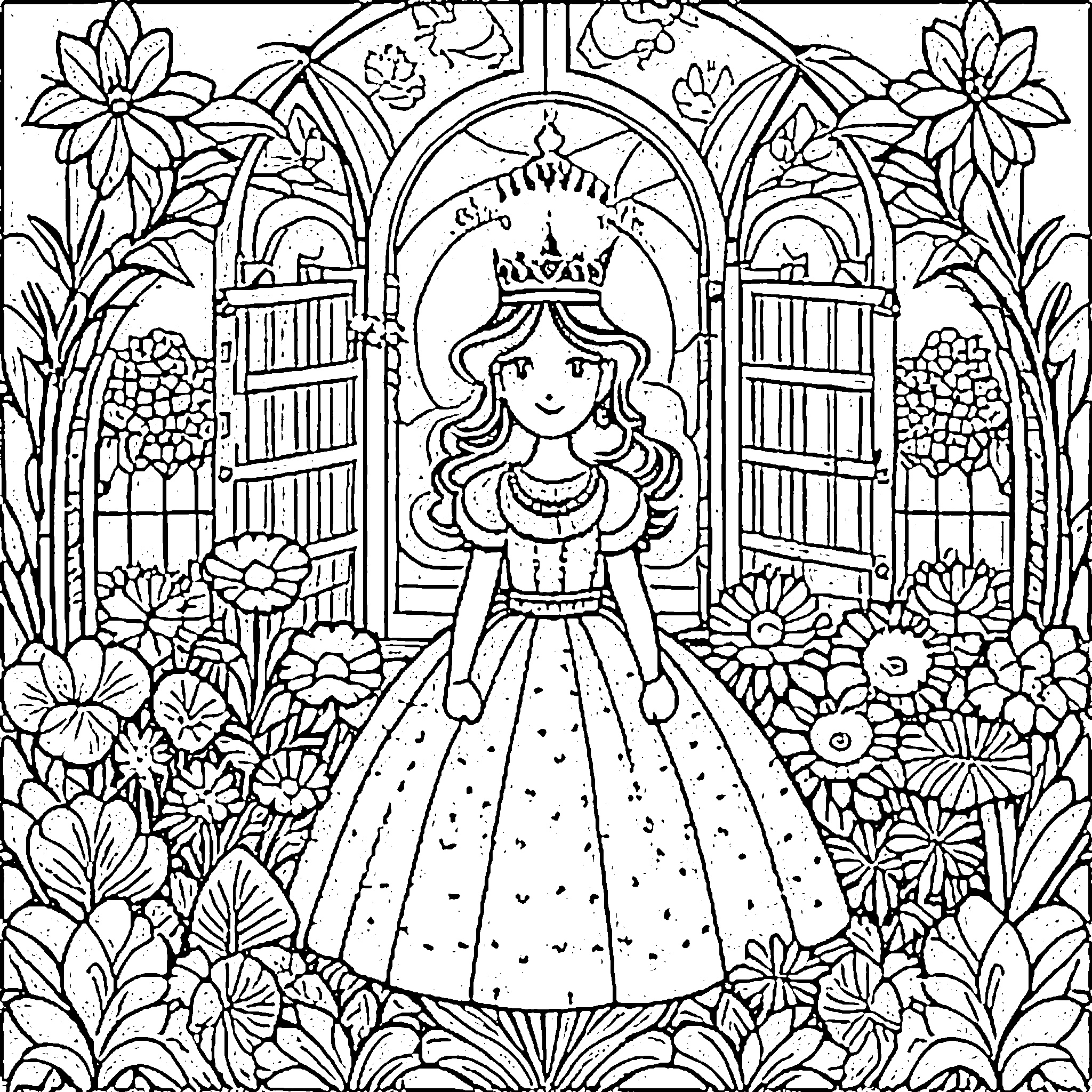 gambar princess di taman bunga